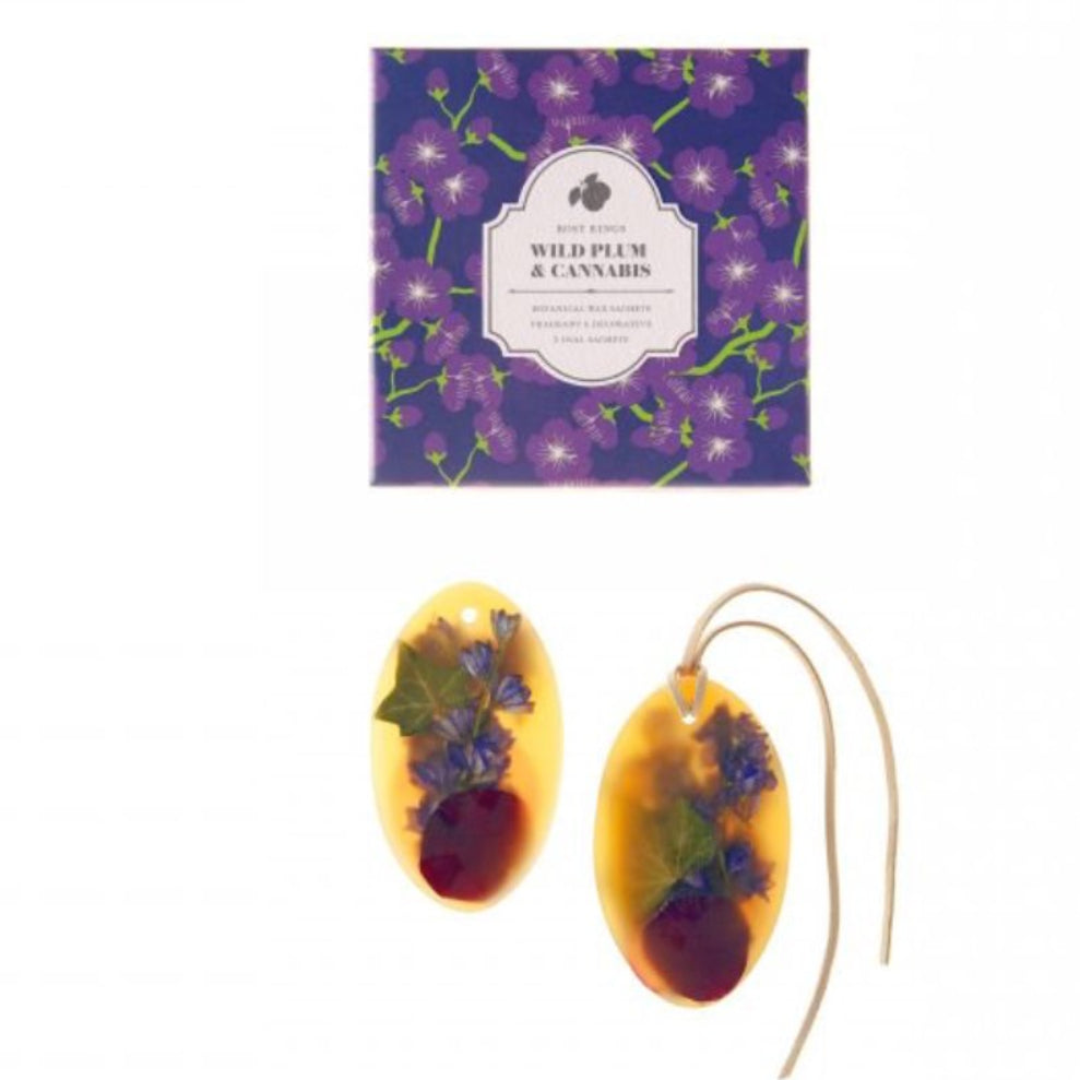 Rosy Rings Oval botanical Wax Sachets - Wild Plum & Cannabis
