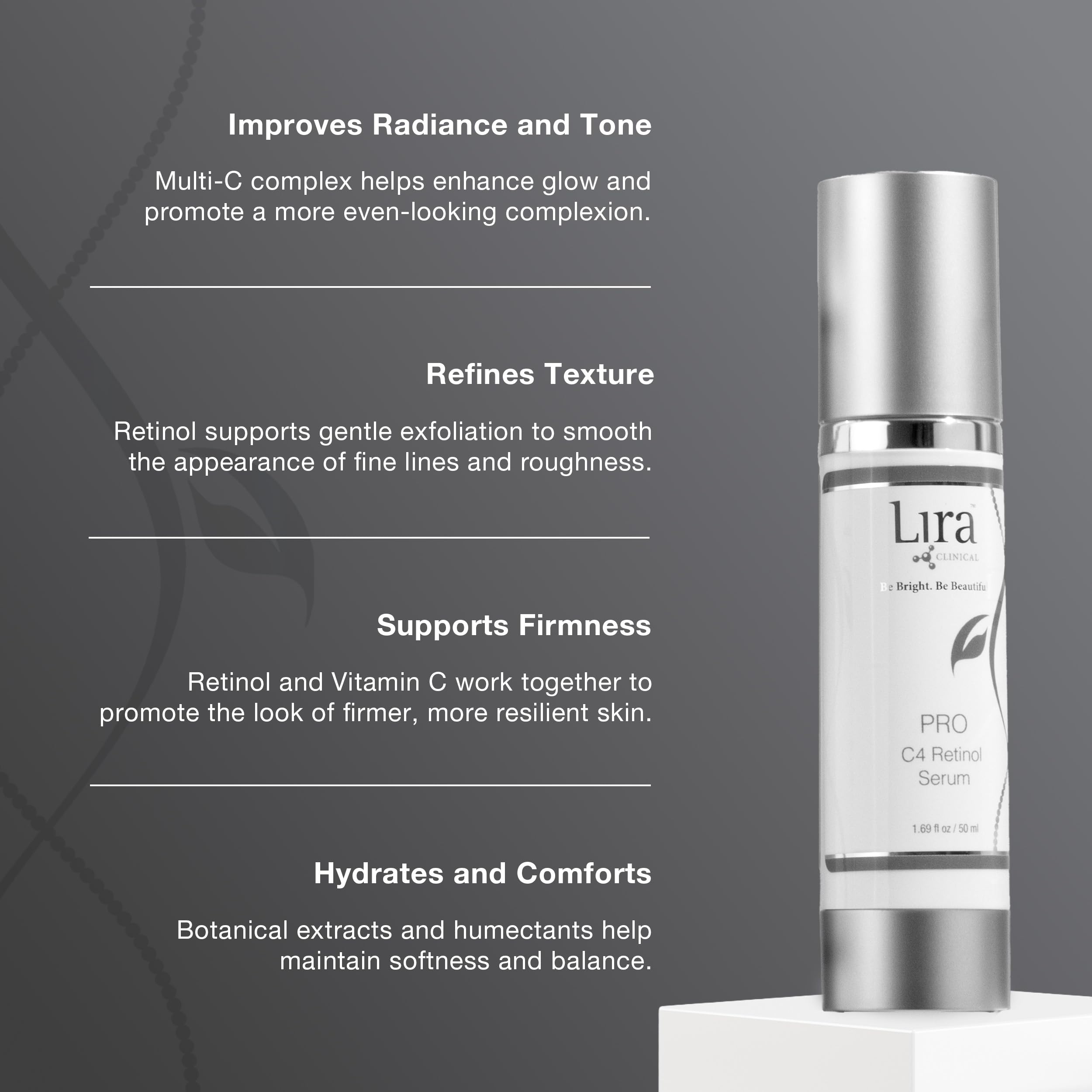Lira Clinical Pro C4 Retinol Serum - Anti Aging Face Serum w/ Plant Stem Cells, Vitamin C and more...
